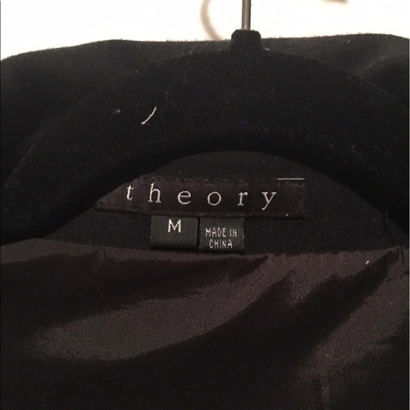 Theory Black Blazer Jacket with Detachable Hood and Drawstring Size: Medium - Picture 9 of 12